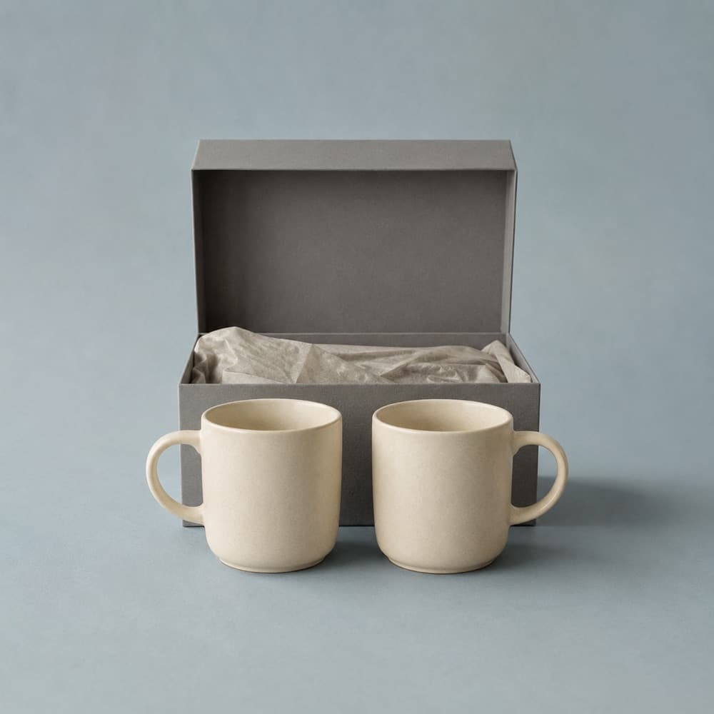 Gift Pair Set — Two Cups in a Box — Two mugs, boxed, no engraving