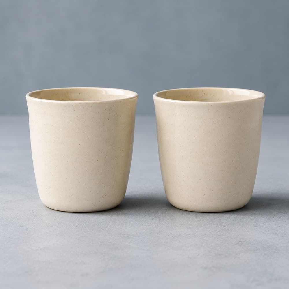 Handleless Pair Set 200 ml × 2 — Two of the plain 200 ml