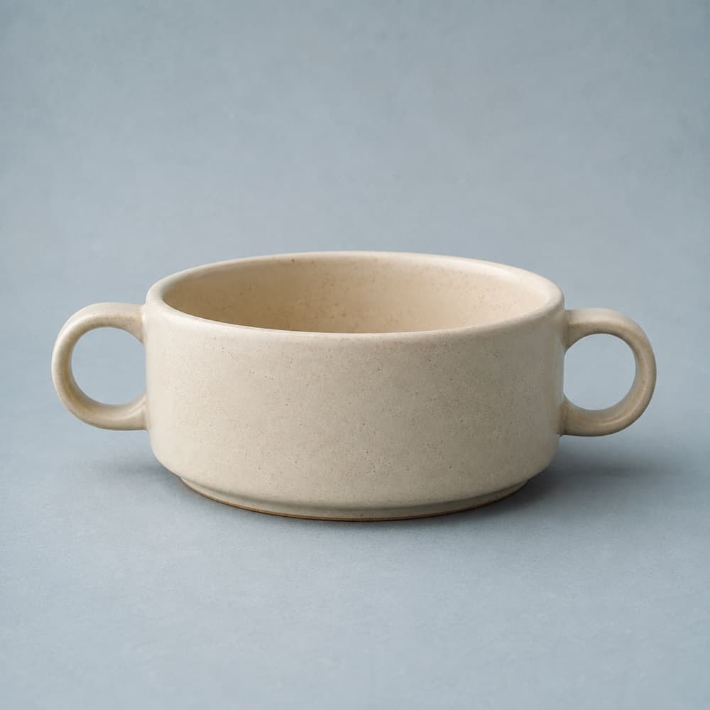 Soup Mug 450 ml — Two lug handles, 8 mm wall