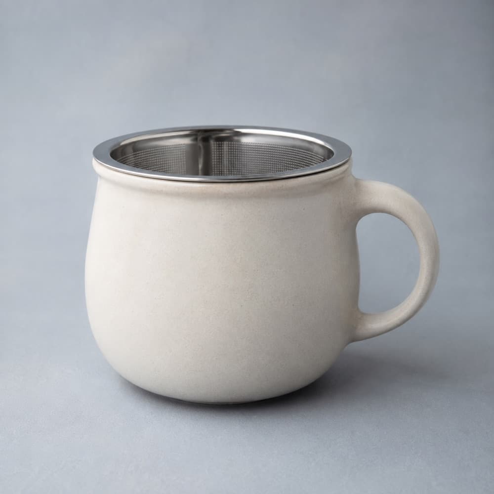 Tea Cup with Infuser 320 ml — Stainless steel basket, 18/8, food contact